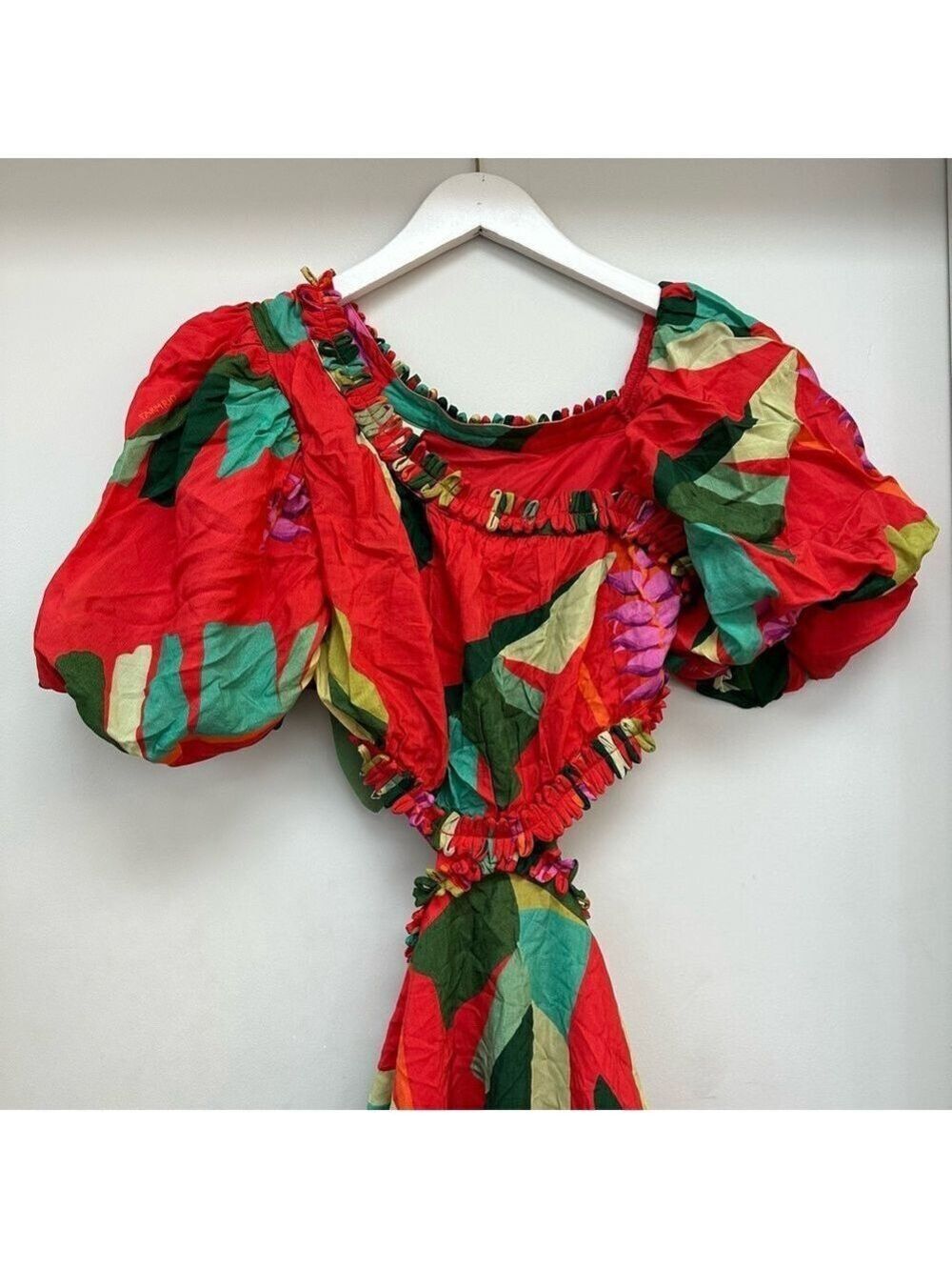 NWT FARM Rio Red Heliconia Mini Dress - Picture 3 of 12